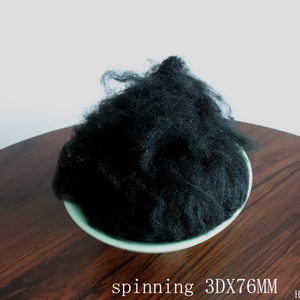 Black Recycled Polyester Spinning Fiber 3Dx76MM for Mattresses