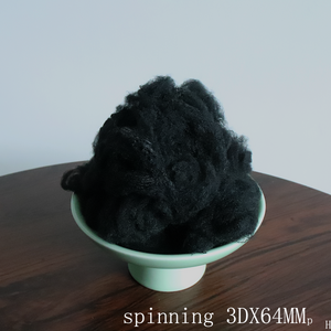 3Dx64MM Black Recycled Polyester Spinning Fiber for Underwear